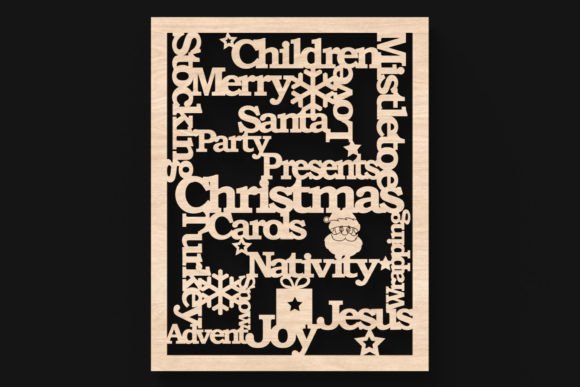 Download Christmas Word Collage Laser Cut Sign - Premium Resources