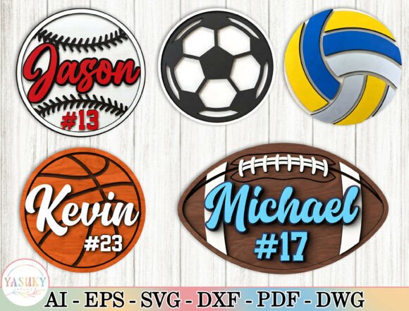 Download Personalized Sports Sign SVG Bundle - Premium Resources