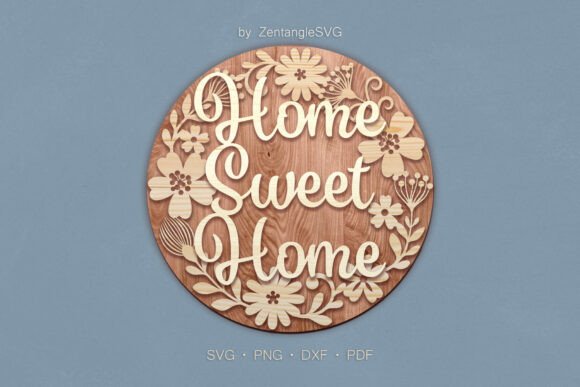 Download Home Sweet Home 3D SVG Laser Cut Sign - Premium Bundle