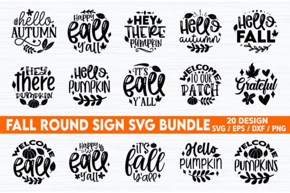 Download Fall Round Sign SVG Bundle - Fall round sign svg Collection