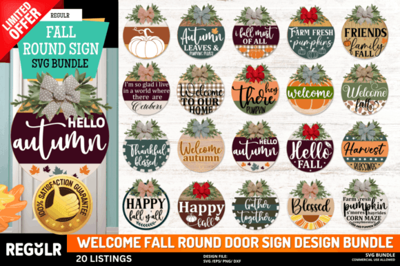 Download Fall Round Sign Svg Bundle - Fall round sign svg Collection
