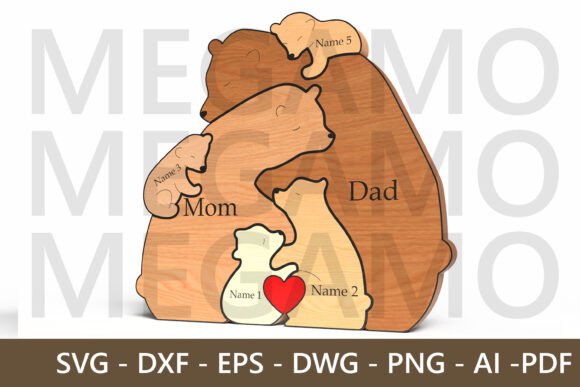 Download Bear Family Hug Laser Cut Sign SVG - Laser cut sign Collection