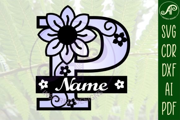 Download Letter P Flower Layer Monogram SVG File - Layer monogram Collection