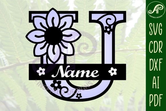 Download Letter U Flower Layer Monogram SVG File - Layer monogram Collection
