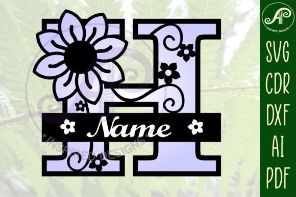 Download Letter H Flower Layer Monogram SVG File - Layer monogram Collection
