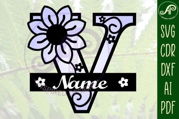 Download Letter V Flower Layer Monogram SVG File - Layer monogram Collection