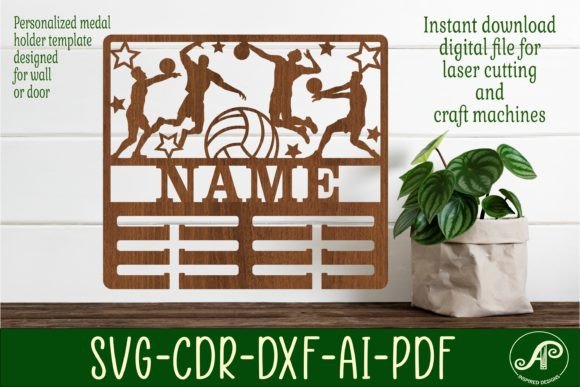 Download Volleyball Male Medal Holder Sign SVG - Premium Resources