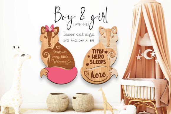 Download Layered Fox Nursery Laser Cut Signs - Laser cut sign Collection