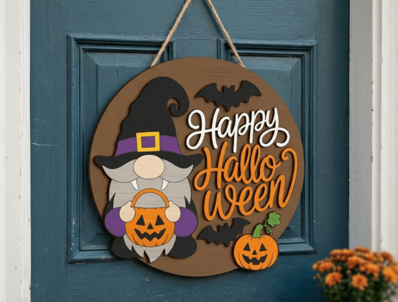 Download Happy Halloween Gnome Laser Cut Sign - Laser cut sign Collection