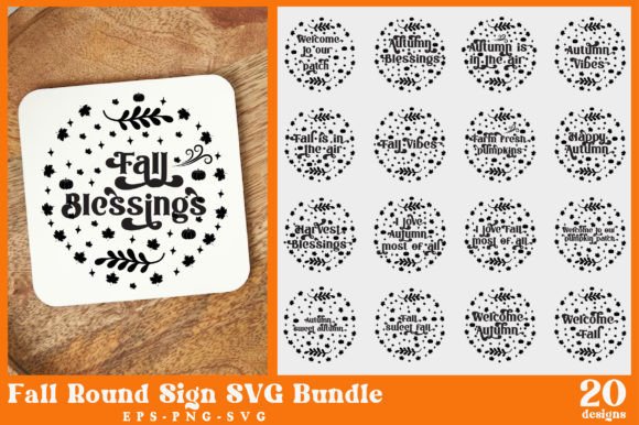 Download Fall Round Sign SVG Bundle - Fall round sign svg Collection