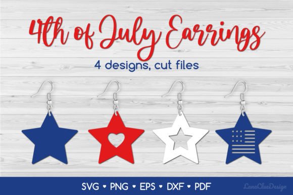 Download Star 4th of July Earrings SVG Cut Files - Cut files Collection