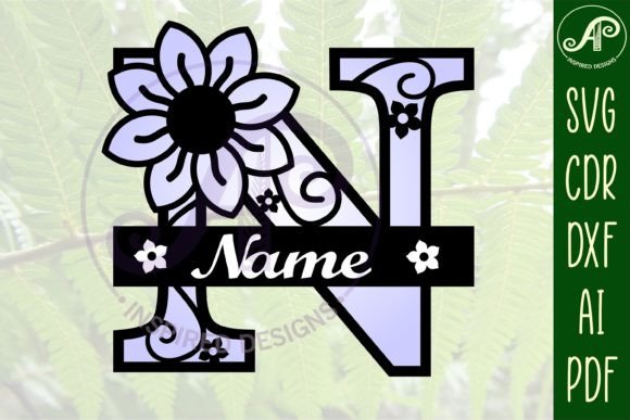 Download Letter N Flower Layer Monogram SVG File - Layer monogram Collection