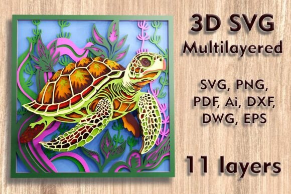 Download Sea Turtle 3d SVG Multilayer Cut Files - Cut files Collection
