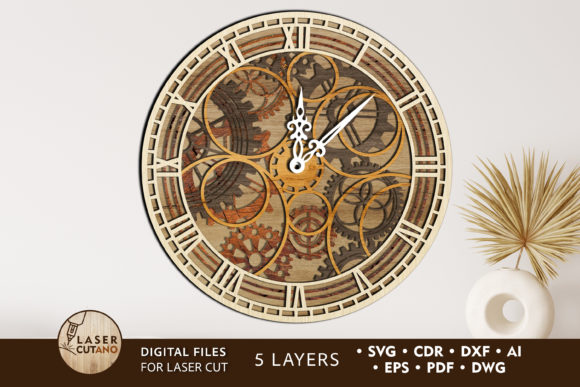 Download Clock Multilayer Laser Cut Files - Cut files Collection