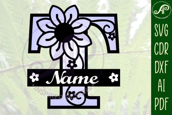 Download Letter T Flower Layer Monogram SVG File - Layer monogram Collection